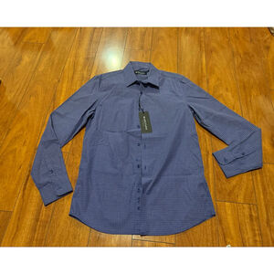 Men's Marciano Blue & White Patterned Casual Button Down Shirt